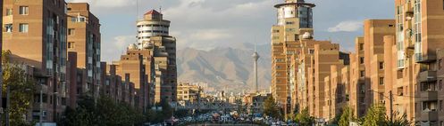 Tehran cityscape with traffic