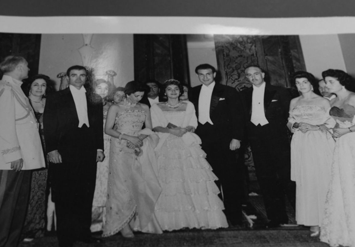 Ardeshir Zahedi and his wife and guests and formal event